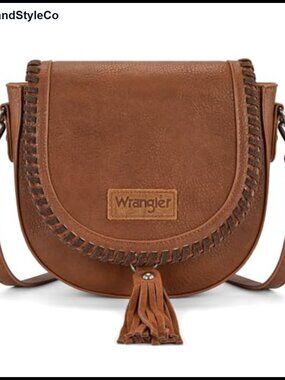 Wrangler Saddle Bag Crossbody Purse Faux Leather Boho Tassel Handbag Women